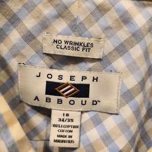Joseph Abboud No Wrinkles Classic Fit 18 34/35 Egyptian Cotton Men's dress shirt